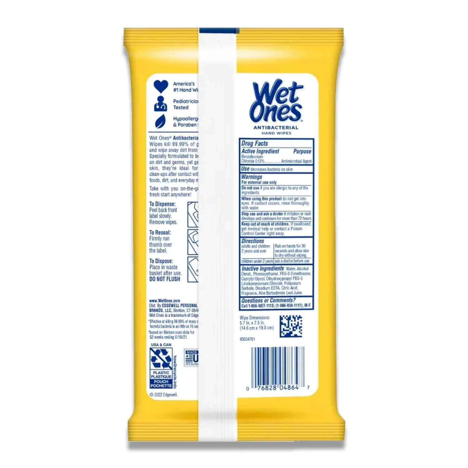 Wet Ones - Antibacterial Hand Wipes Travel Pack Tropical Splash 20 Ct - 10 Pack - Image 3
