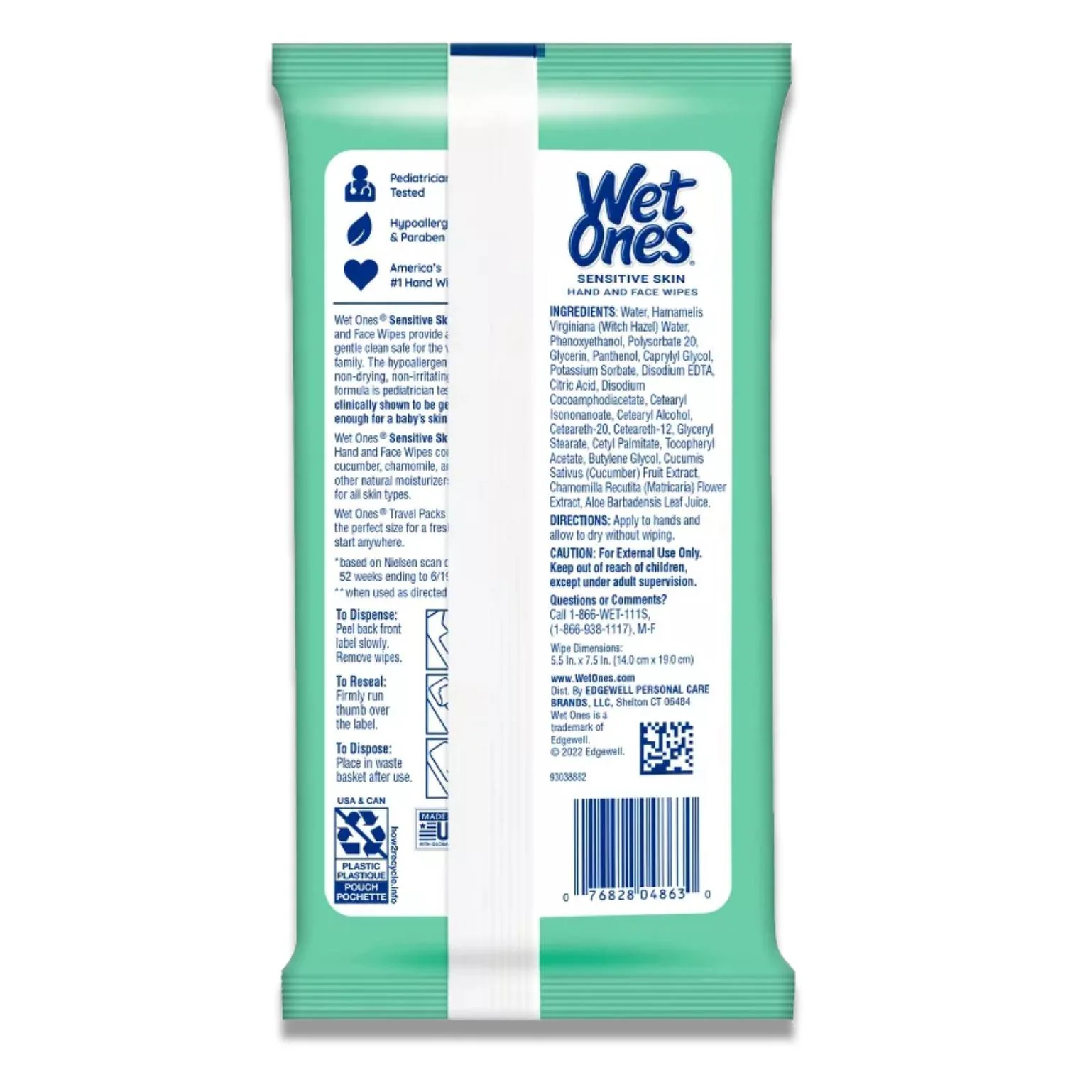 Wet Ones - Sensitive Skin Hand Wipes Travel Pack, Fragrance Free - 20 Ct - 10 Pack - Image 3