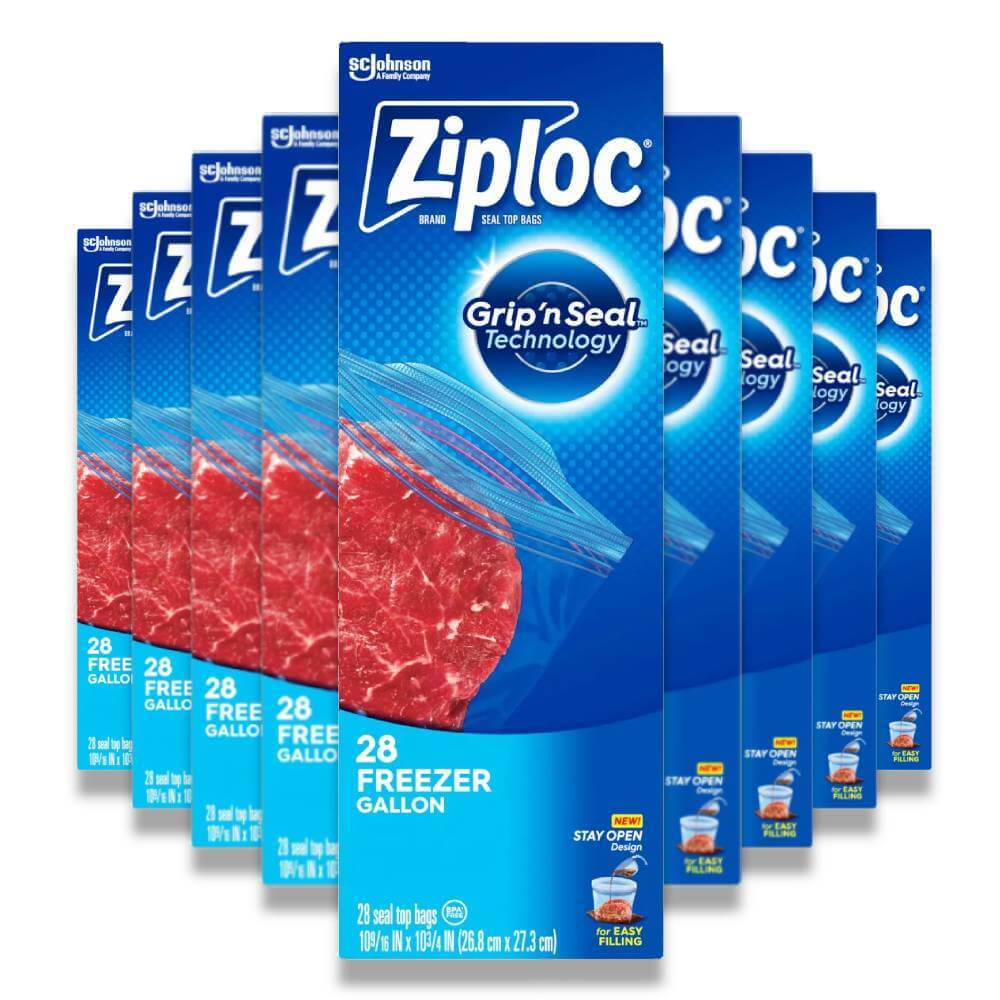 Ziploc - Freezer Gallon Bags with Grip 'n Seal Technology - 28 Ct - 9 Pack
