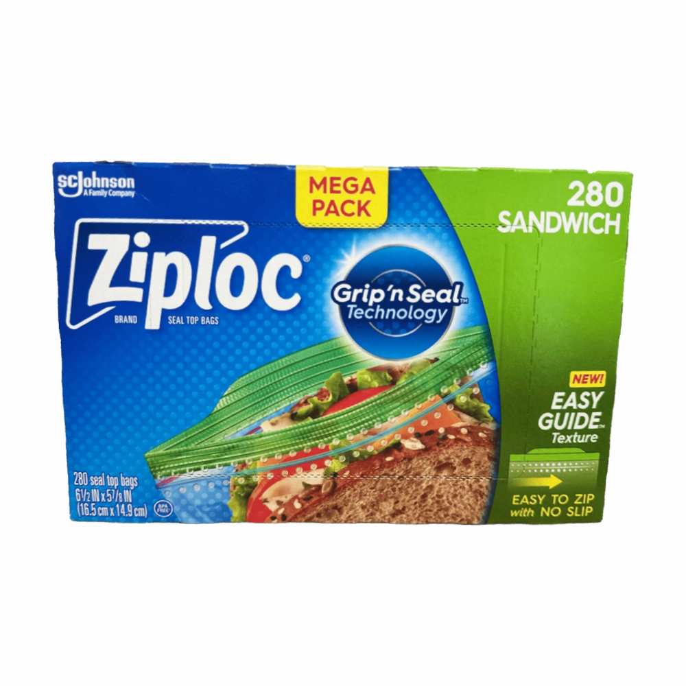 Ziploc - Mega Sandwich Bags with New Grip 'n Seal Technology - 280 Ct - 9 Pack - Image 3
