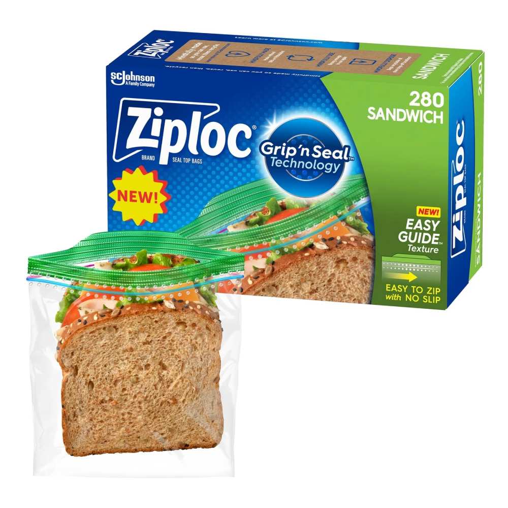Ziploc - Mega Sandwich Bags with New Grip 'n Seal Technology - 280 Ct - 9 Pack - Image 4