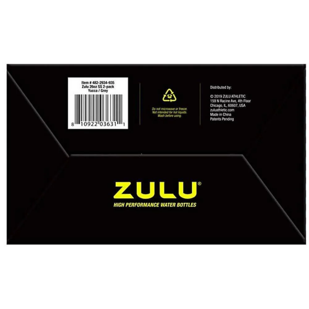 ZULU Stainless Insulated Water Bottle, 2 Pack (Black + Atomic Teal) - 26 Oz - Image 3